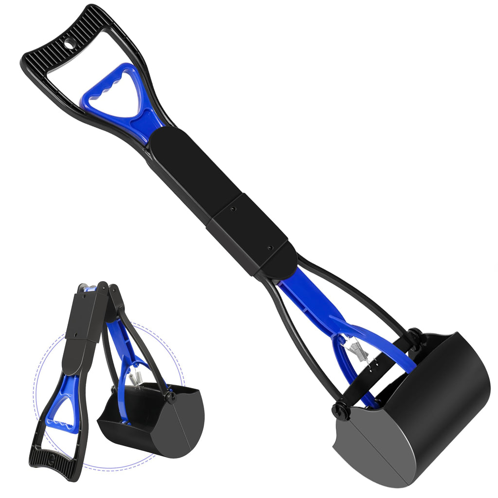 Folding spring-loaded pooper scooper
