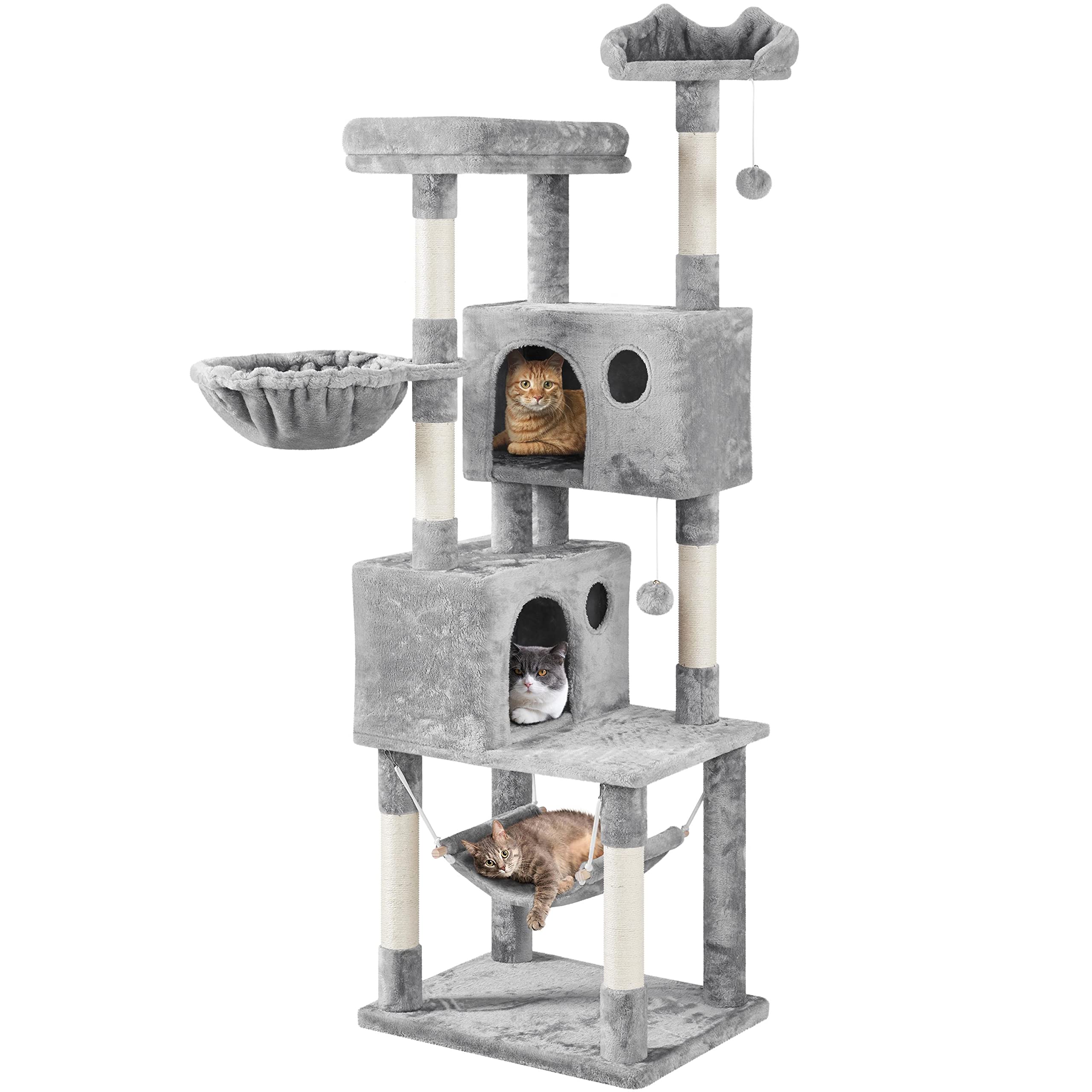 Yaheetech 73" Multi-Level Cat Tree Tower with Hammock & Condo