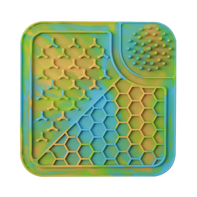 Dog lick mat slow feeder in tie-dye