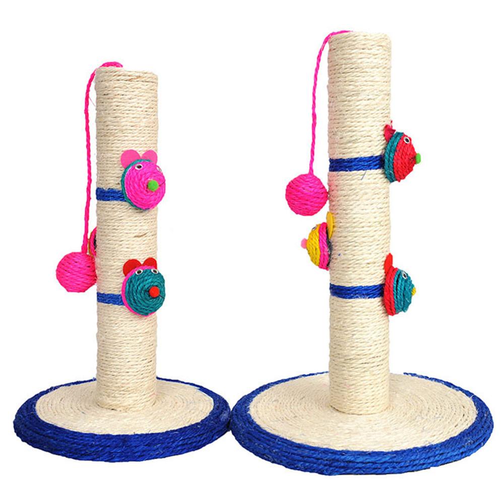 Sisal Cat Scratching Post with Round Base & Dangling Ball — 2 Sizes