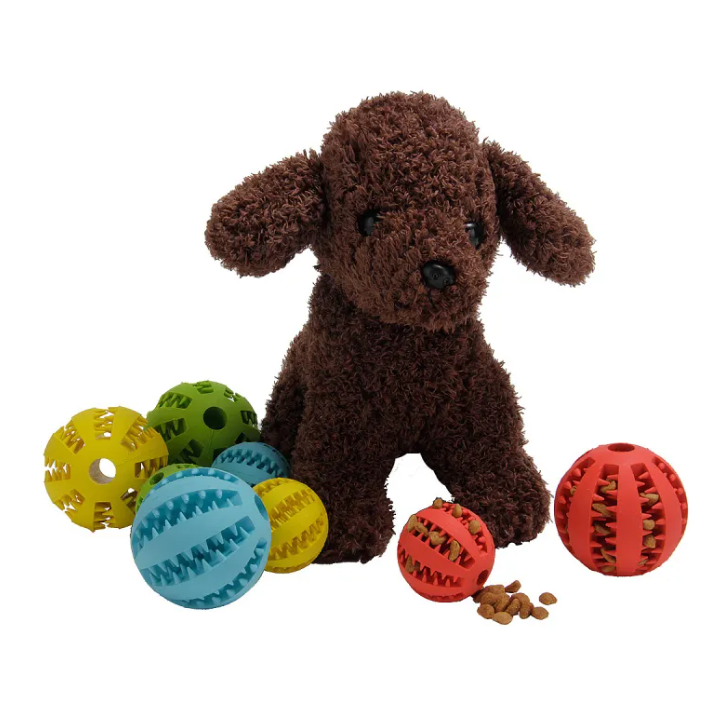 Bite-Resistant Rubber Chew Ball — Dental Play Toy for Dogs