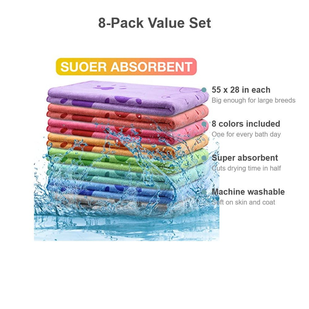 8-pack value set, 55 x 28 inches each