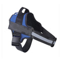 No-Pull Reflective Dog Harness Vest with Handle — Blue, side view with top handle and reflective strap