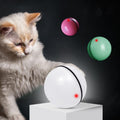 Cat batting at a self-rolling LED laser ball toy