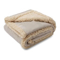 Waterproof Sherpa Dog Blanket — Beige, folded to show the sherpa side and soft reverse