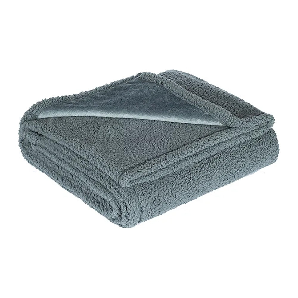 Waterproof Sherpa Dog Blanket — Grey, folded