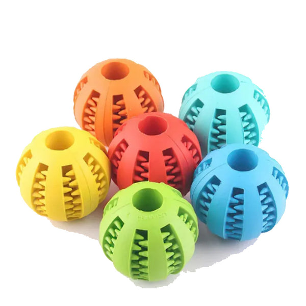 Bite-Resistant Rubber Chew Ball — Dental Play Toy for Dogs