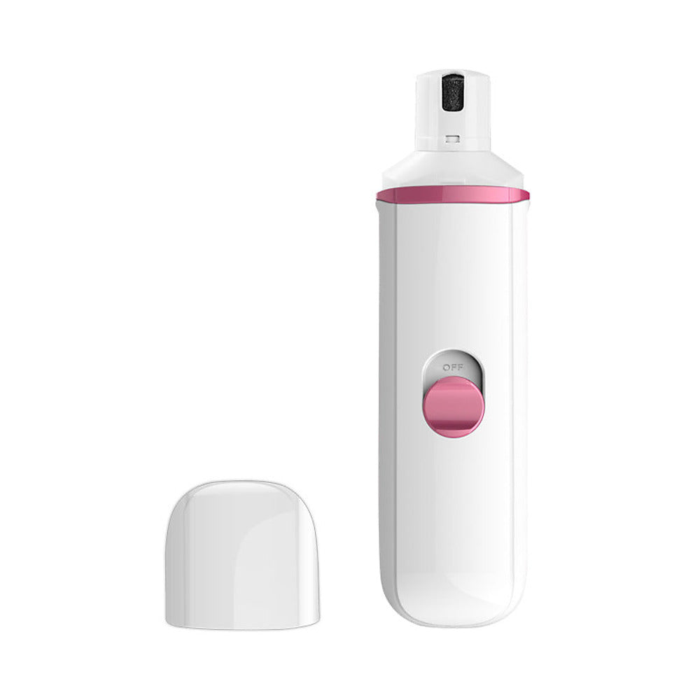 Electric Pet Nail Grinder for Dogs and Cats — pink trim model with protective cap