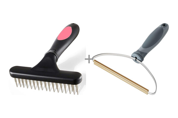 The Shedding Season Kit — undercoat rake and fur roller