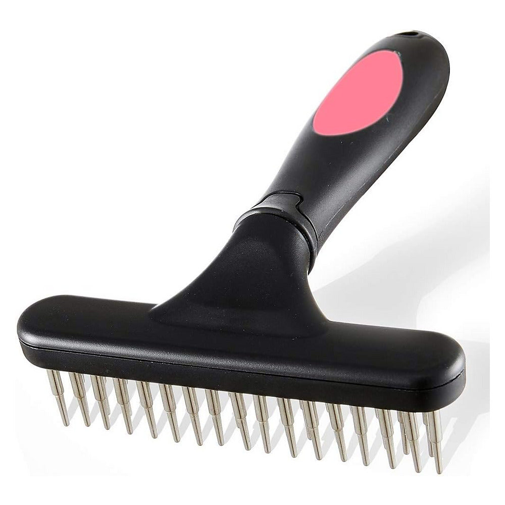 The Shedding Season Kit — double-row undercoat rake with steel pins